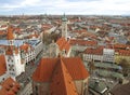 Breathtaking view of Munich as seen from the tower of St. PeterÃ¢â¬â¢s church, Munich, Bavaria Royalty Free Stock Photo